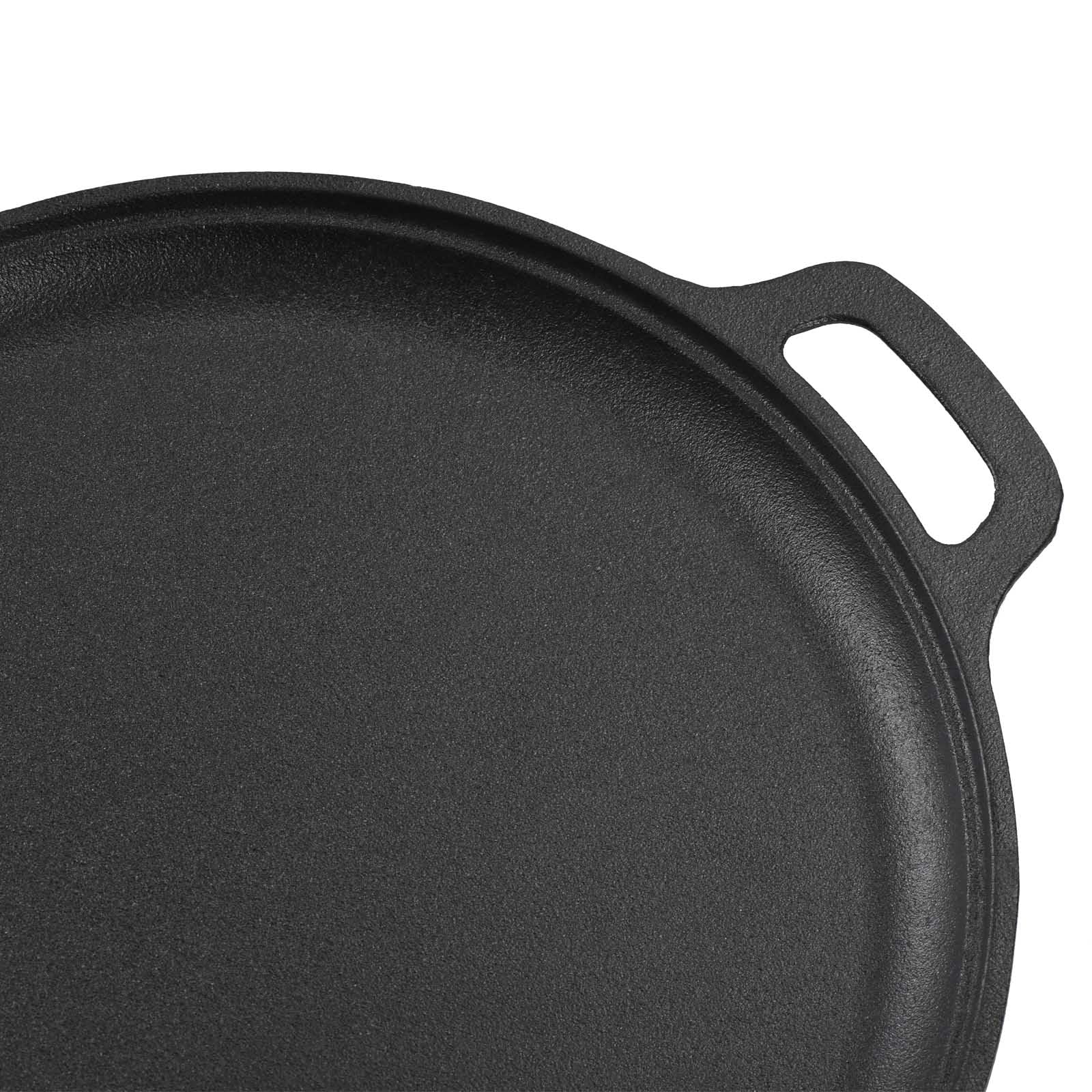 GRANDWISH Pre-Seasoned Cast Iron Skillet Pan | 35cm Round Griddle Pan