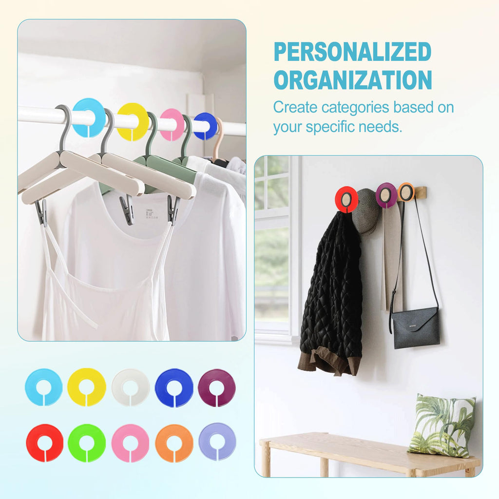 Wardrobe Dividers Round Clothes Rail Dividers, 10 Colors, 10PCS - image 5