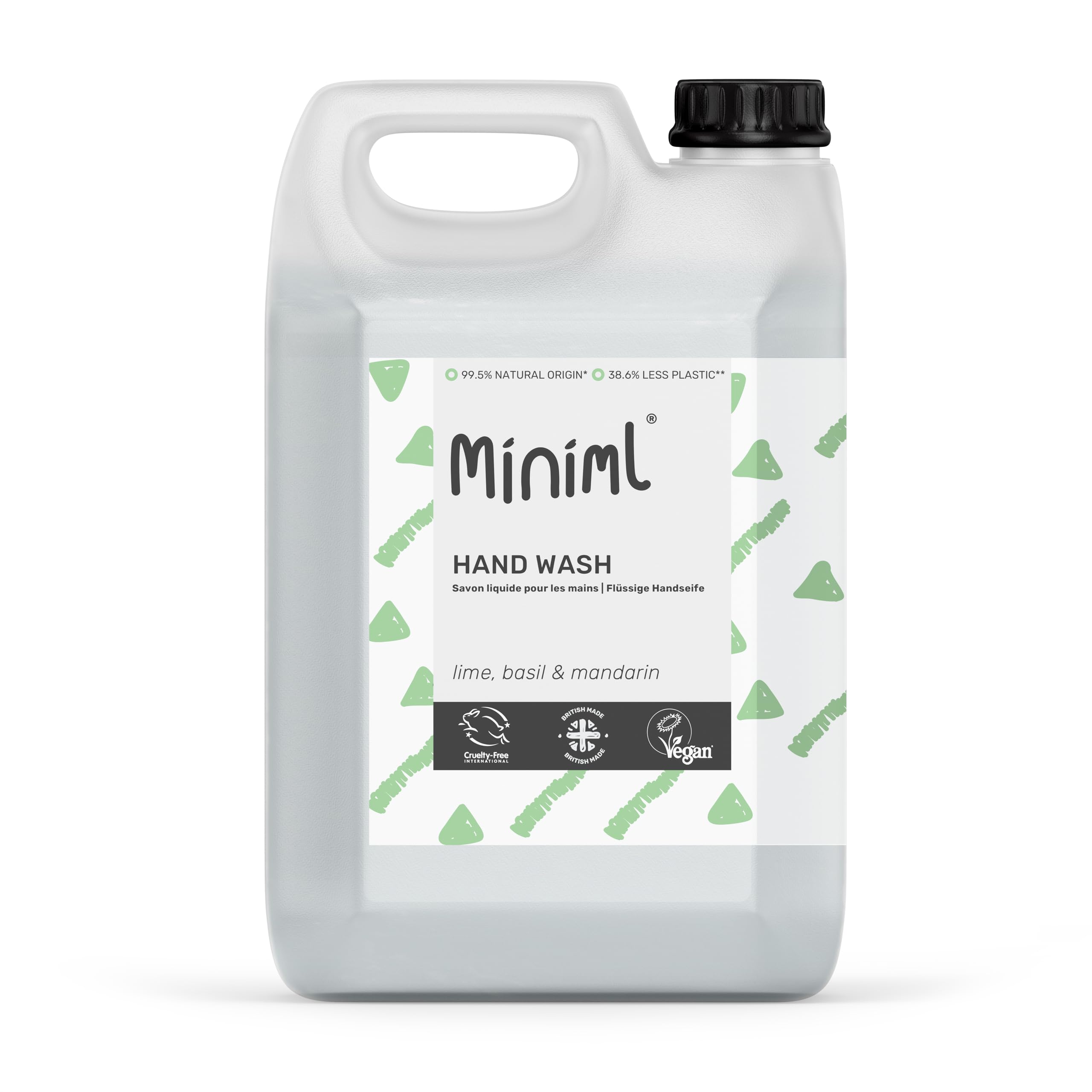 Miniml Hand Soap 5L Refill – Lime, Basil & Mandarin Vegan Body Wash