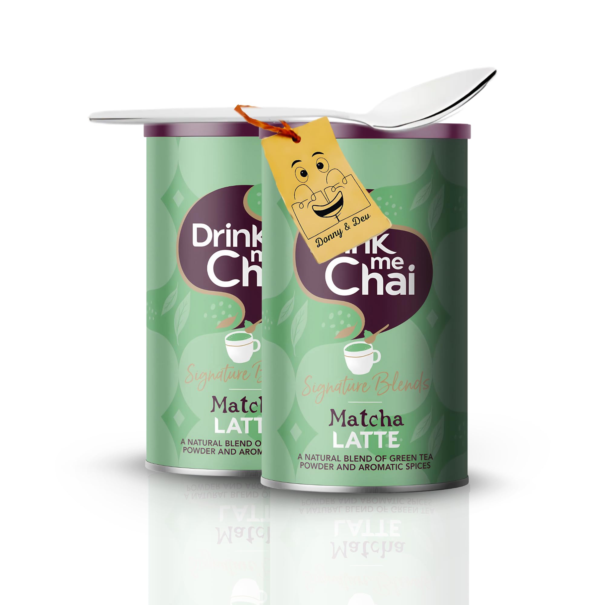 Drink Me Chai Matcha Latte Powder Bundle (2x 238g) with Little Spoon