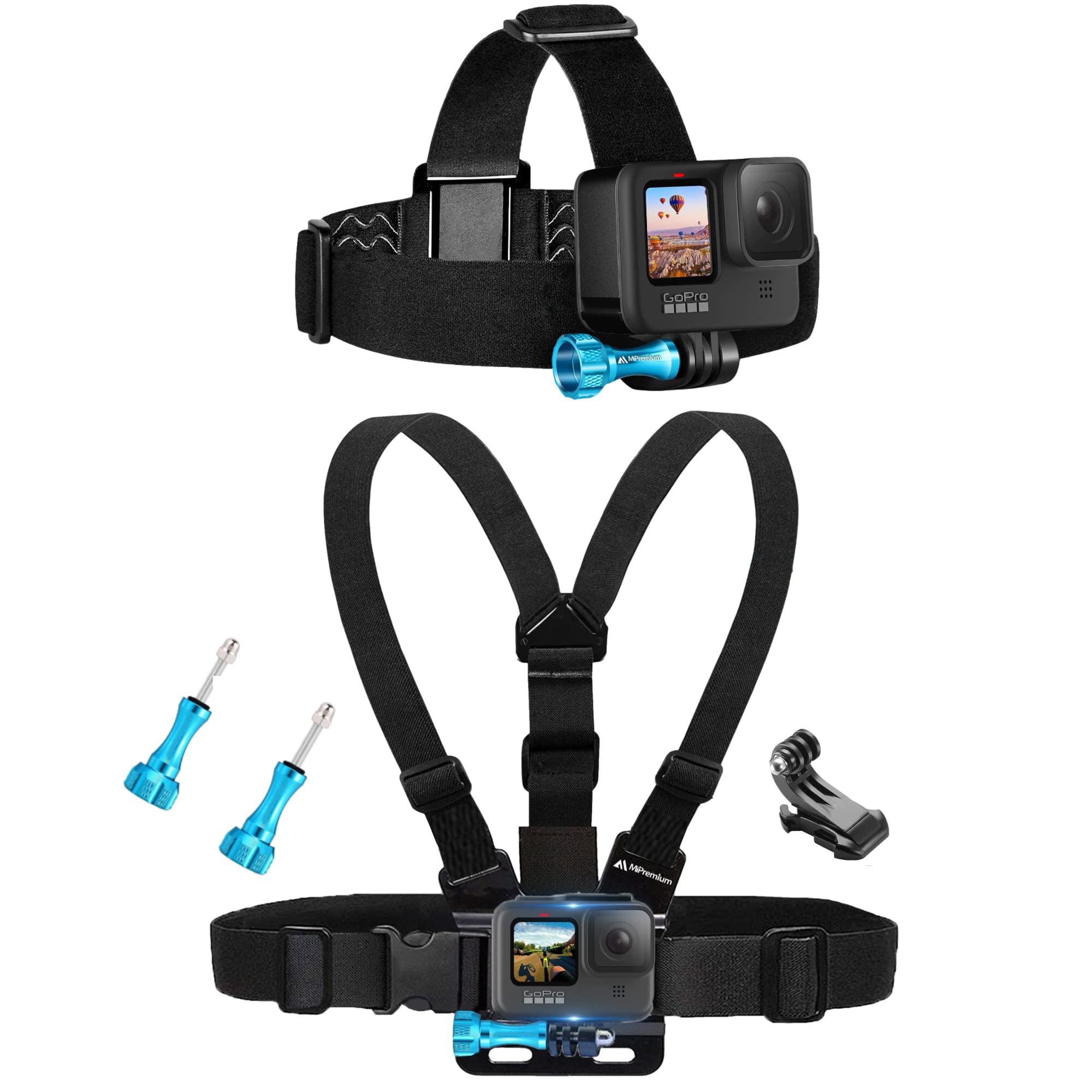 MiPremium Chest Harness and Head Strap Mount for GoPro and Action Cameras