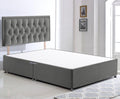 ComfoRest 4FT6 Double Divan Bed Base in Grey Plush with 24" Headboard