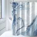 MIRRORANG Light Blue Marble Shower Curtain | 100% Polyester Fabric, 72x72