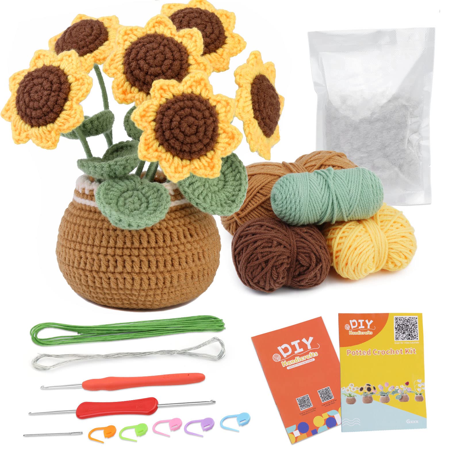 Namner Sunflower Crochet Kit for Beginners - DIY Knitting Starter Set