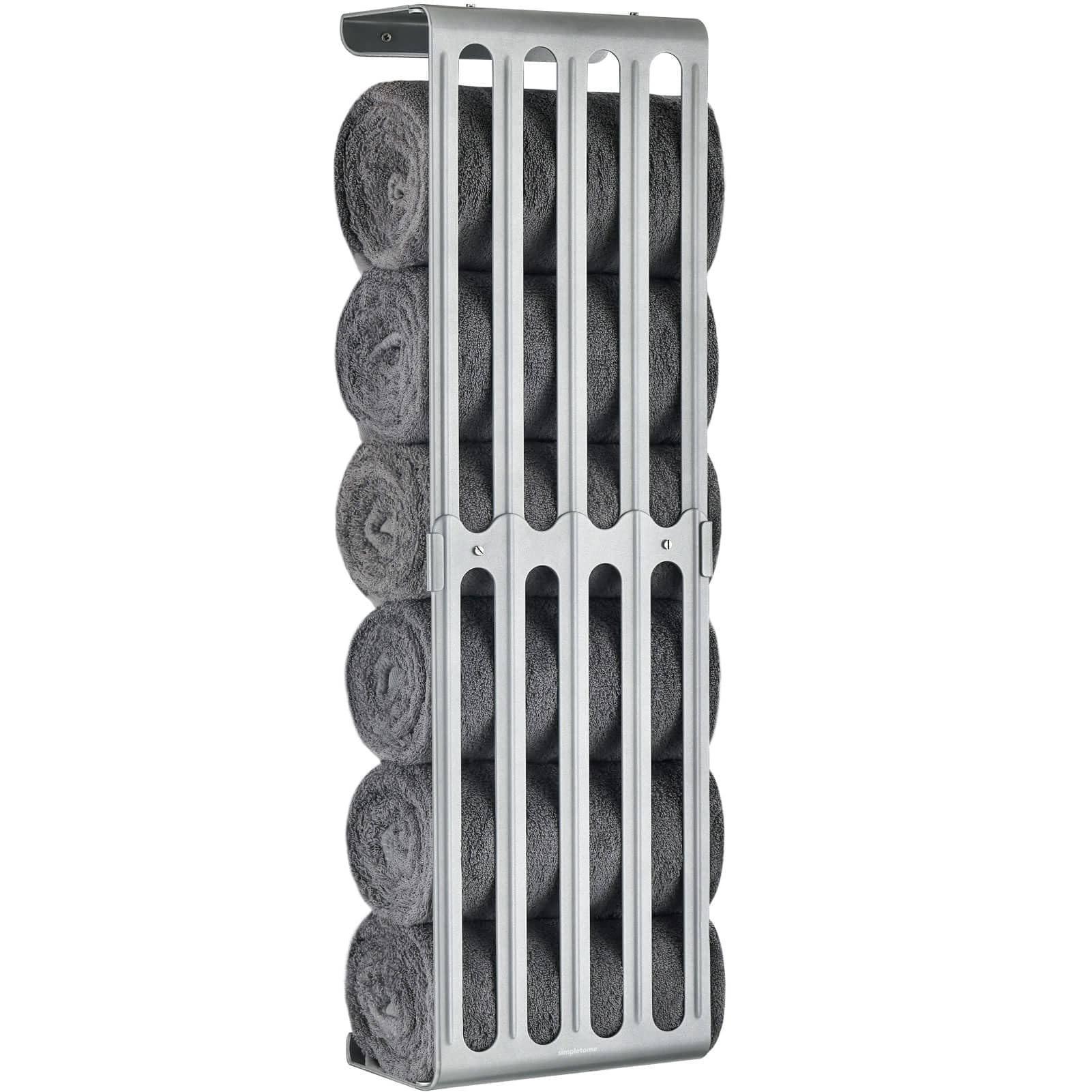 simpletome Adjustable Wall Mount Towel Rack | Carbon Steel Storage Shelf