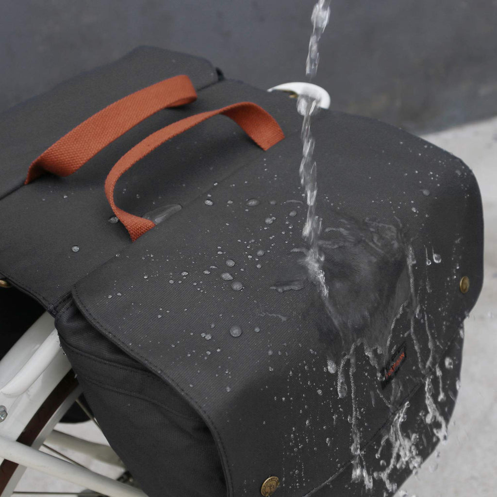 Tourbon Waterproof Canvas Double Bike Pannier Bag - Rear Seat Carrier