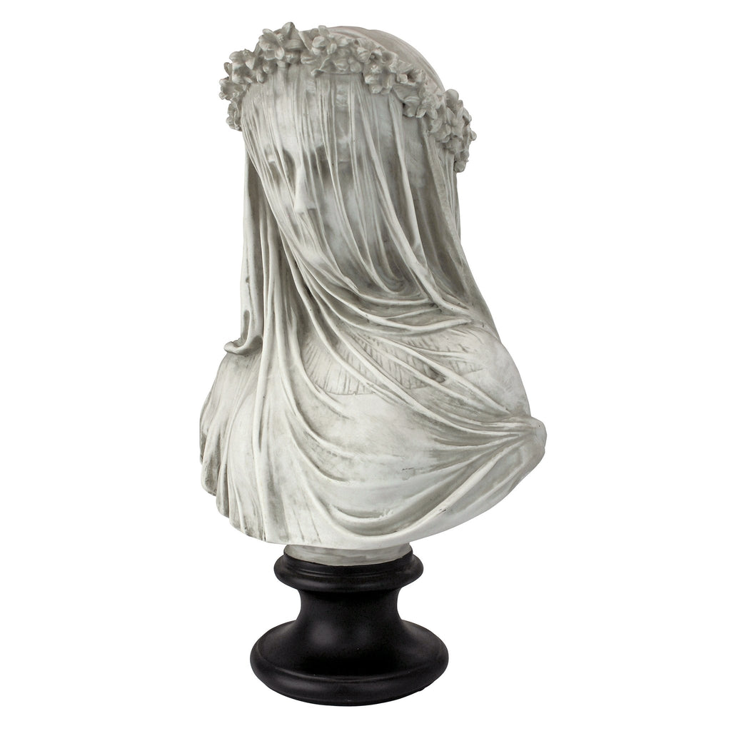 Design Toscano Veiled Maiden Sculptural Bust - White Resin Figurine