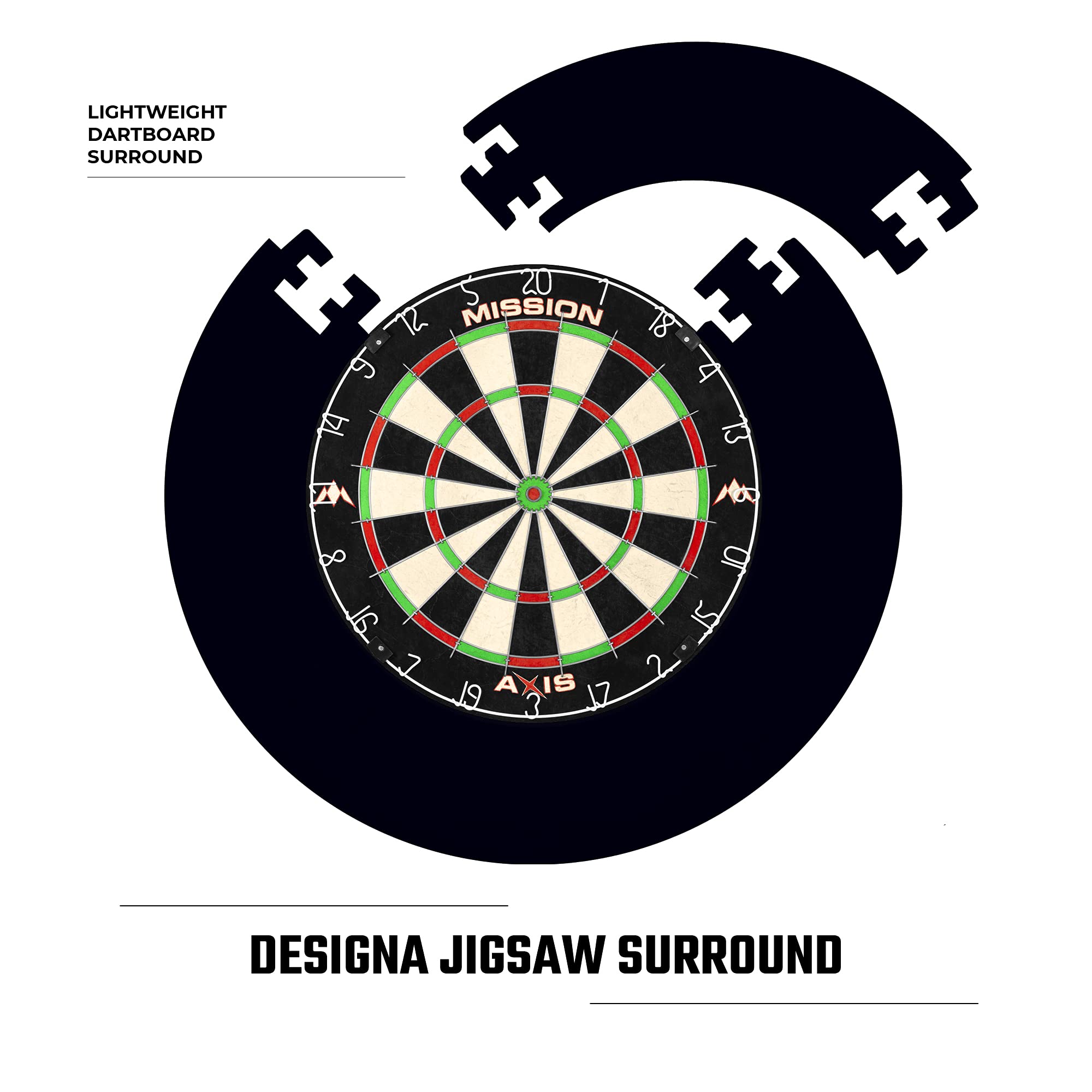 Mission Darts Home Centre Bundle | Dartboard, Jigsaw Surround & 2 Sets