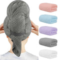 HOMEXCEL 5 Pack Microfibre Hair Towels – Fast Drying Anti Frizz Wraps