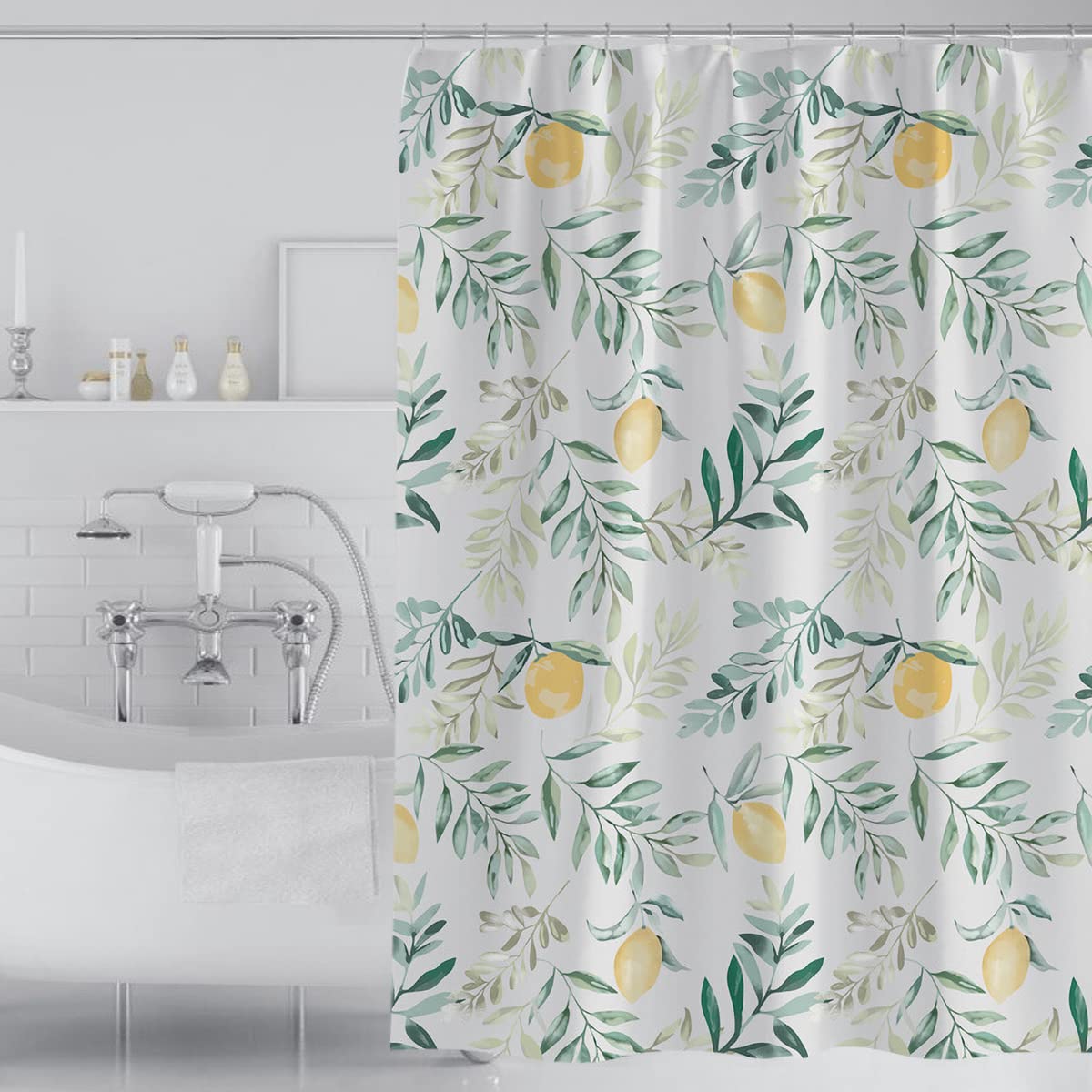 Tennove Lemon Shower Curtain | 200x200cm Waterproof Polyester Fabric