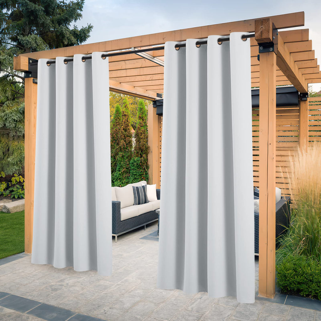 PONY DANCE Waterproof Outdoor Curtains | Opaque Patio Drapes, 2 Pieces