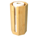 Woodquail Bamboo Freestanding Toilet Roll Holder | Octagonal 3-Roll Stand
