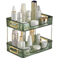 CESTATIVO 2-Tier Bathroom Counter Organiser – Green PET Vanity Tray