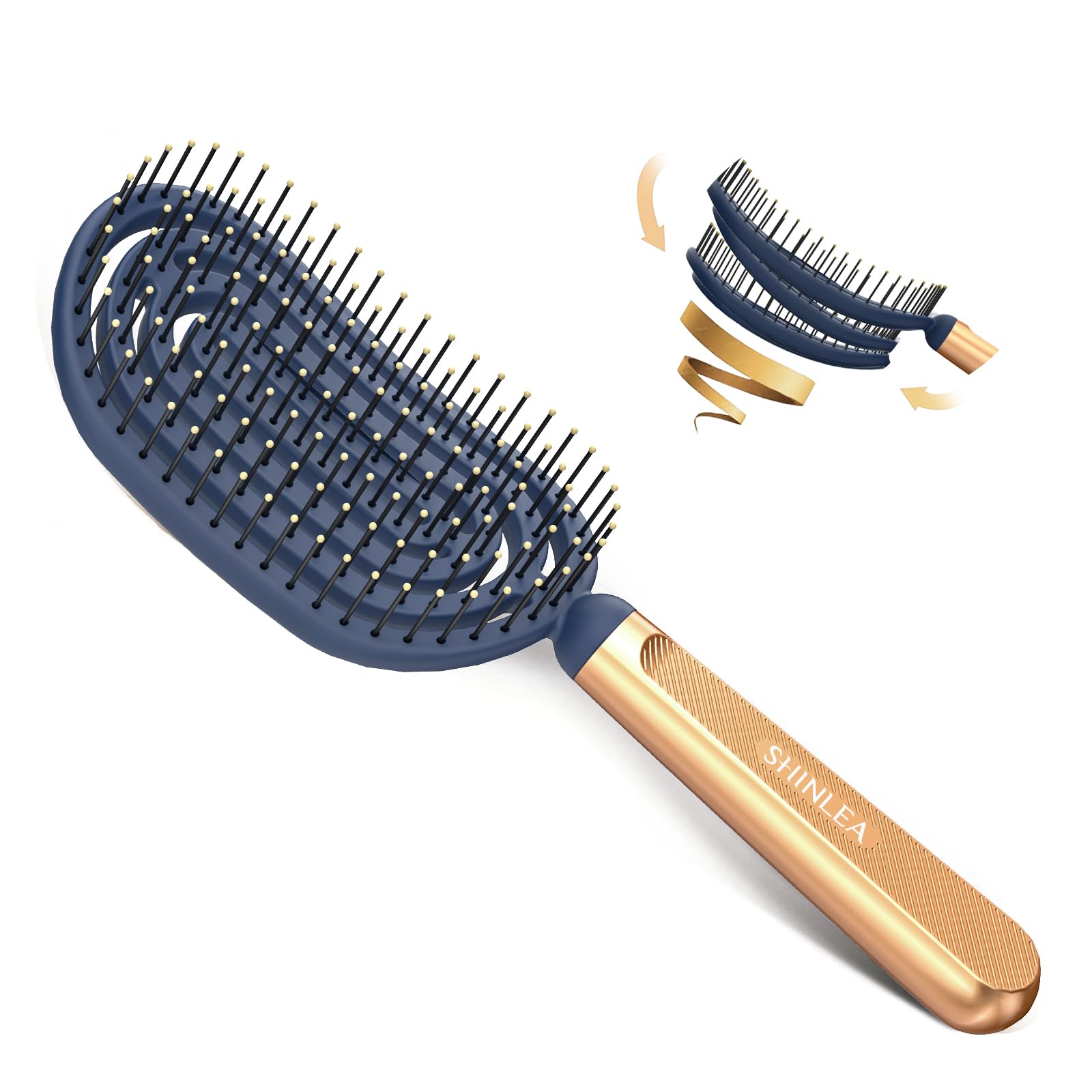 SHINLEA Vented Detangling Hair Brush – Spiral Speed Dry for Wet & Dry Hair