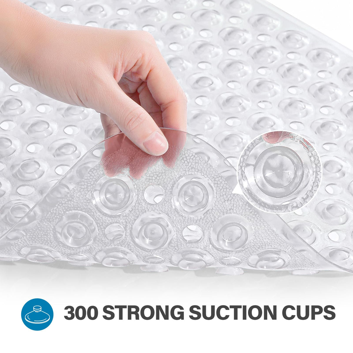 Smiry Non Slip Bath Mat with 300 Strong Suction Cups, 100x40cm - image 3