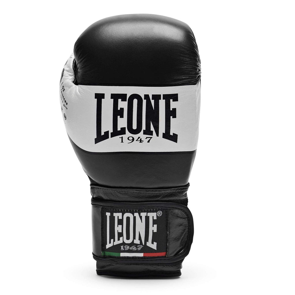 Leone 1947 Shock Boxing Gloves | Black Leather Sparring Gear | 12 OZ