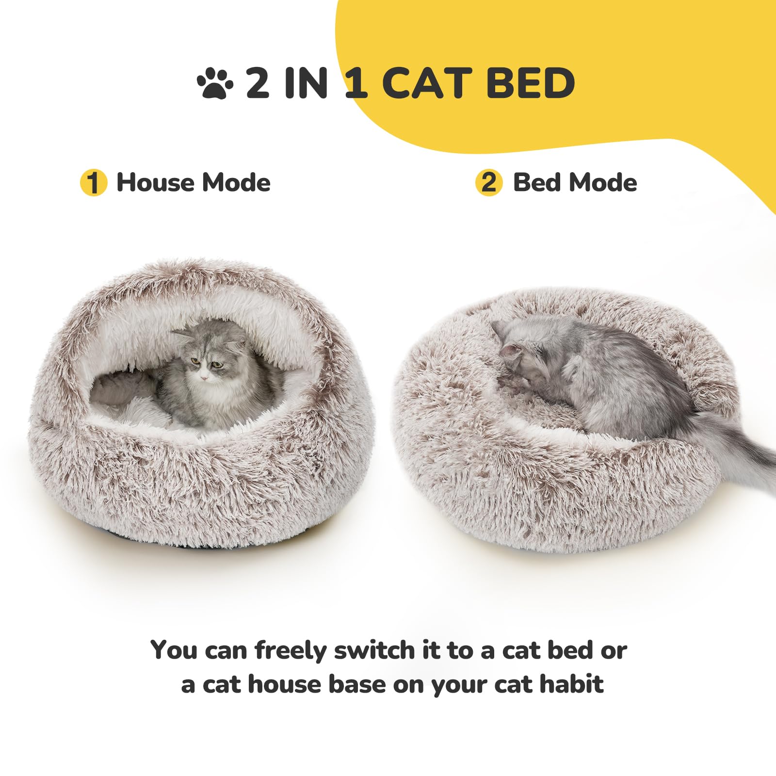 CATISM Cat Bed Cave – Washable Non-Slip Pet Nest Pod for Indoor Cats