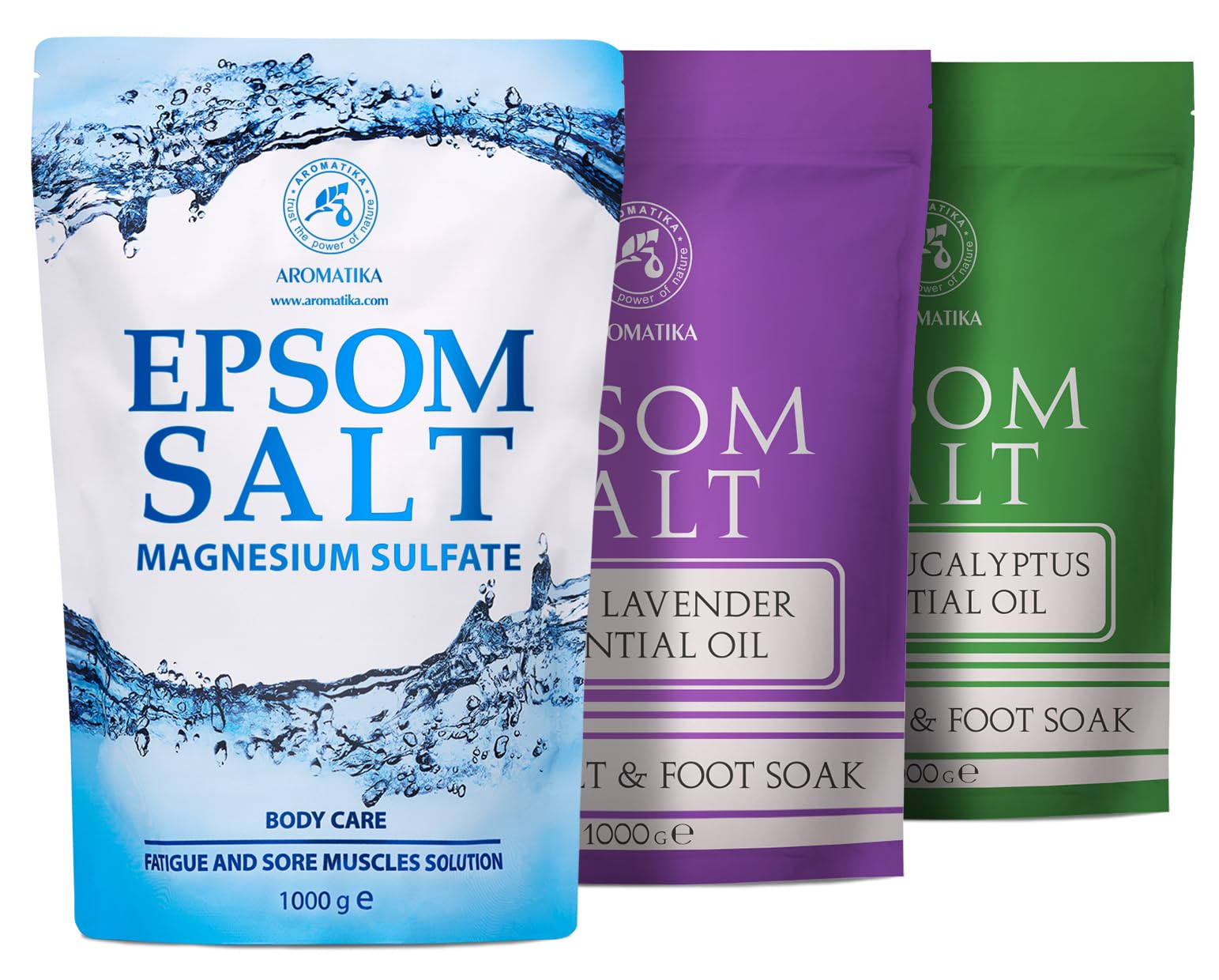 Jolof Store Epsom Bath Salt Set - Eucalyptus & Lavender - 3 x 1000g