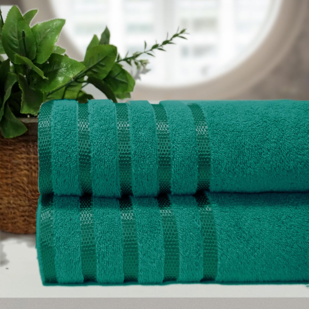 Casabella Deluxe 2 Piece Jumbo Bath sheet 90x180 cm 100% Cotton Extra Large Bath Towels Highly Absorbent Jade Green Bath sheets Towels - image 2