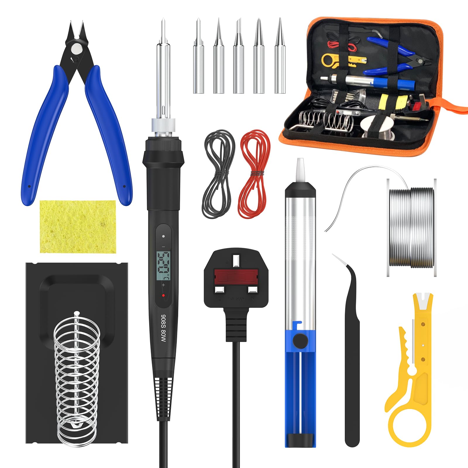 80W 15-in-1 Soldering Iron Kit | LCD Adjustable Temp