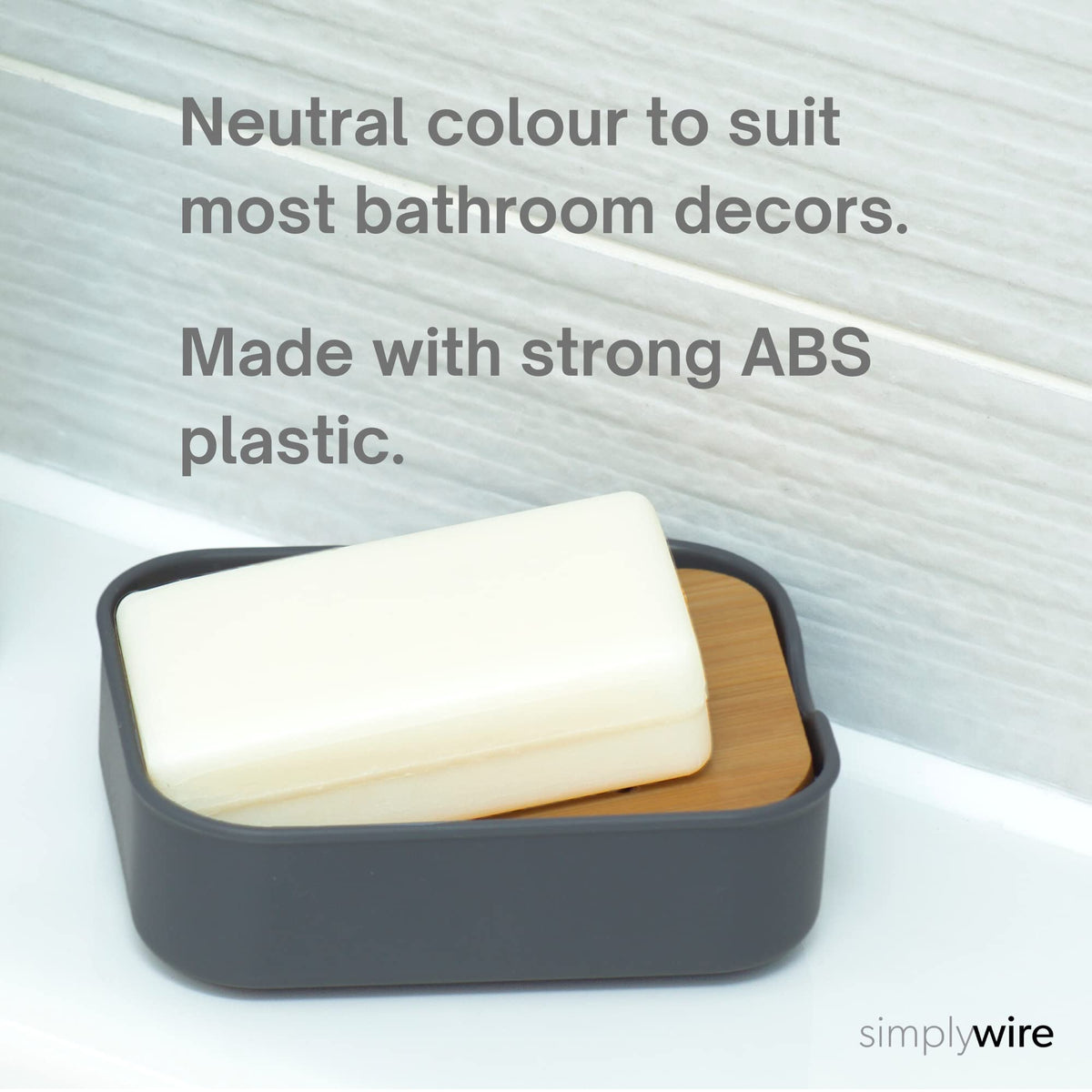 simplywire – Pack of 2 – Plastic Soap Dishes – Grey - image 5
