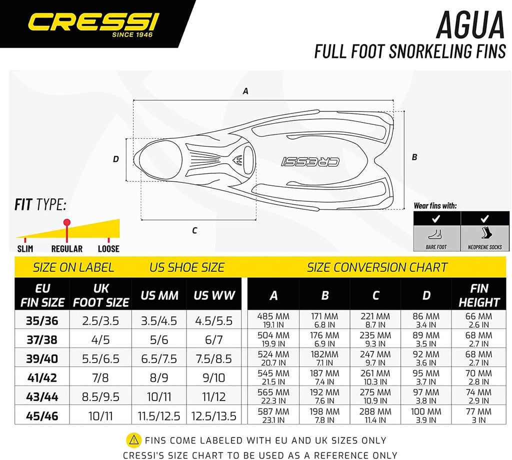 Cressi Agua Lightweight Diving and Snorkeling Fins - Pink - 39/40 (5/6)