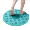KAITOER Round Silicone Shower Mat – Non-Slip Foot Massage Bath Mat, Blue