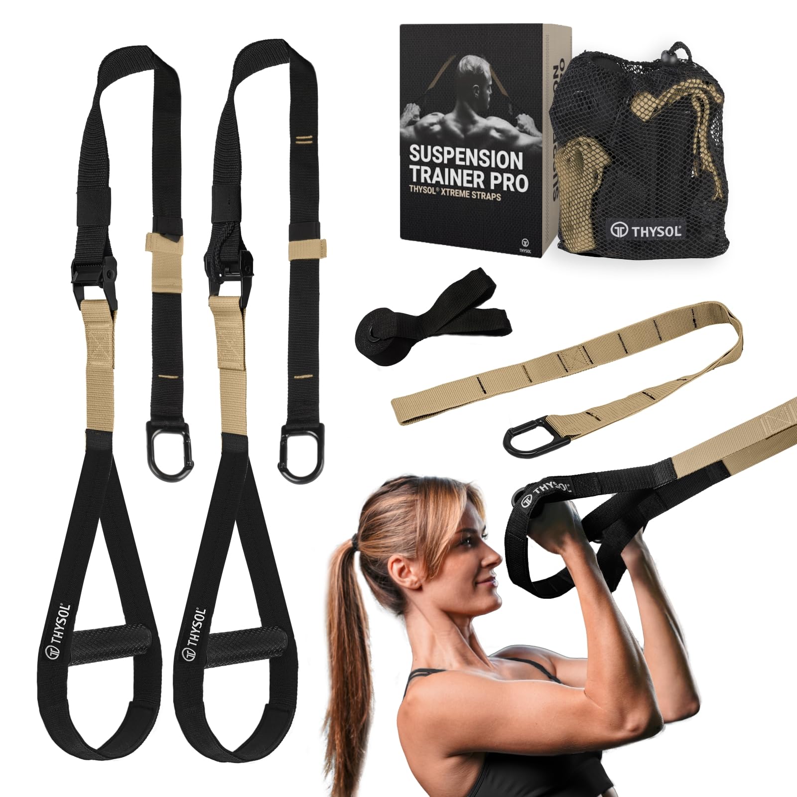 THYSOL Suspension Trainer Pro Xtreme - Full Body Sling Trainer Set