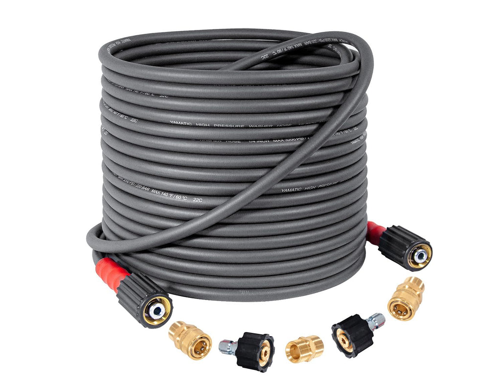 YAMATIC Pressure Washer Hose | 50FT 1/4" Kink Resistant 3200 PSI