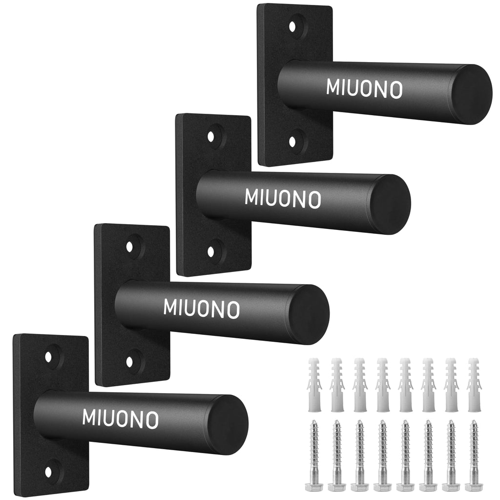 MIUONO Wall Mounted Weight Plate Holder for 2" Olympic Plates, 4 Pack
