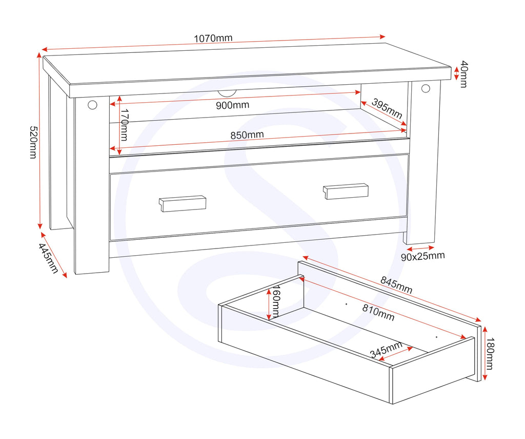Seconique Tortilla Flat Screen Tv Unit in Distressed Waxed Pine - image 3