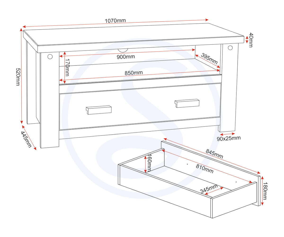 Seconique Tortilla Flat Screen Tv Unit in Distressed Waxed Pine - image 3