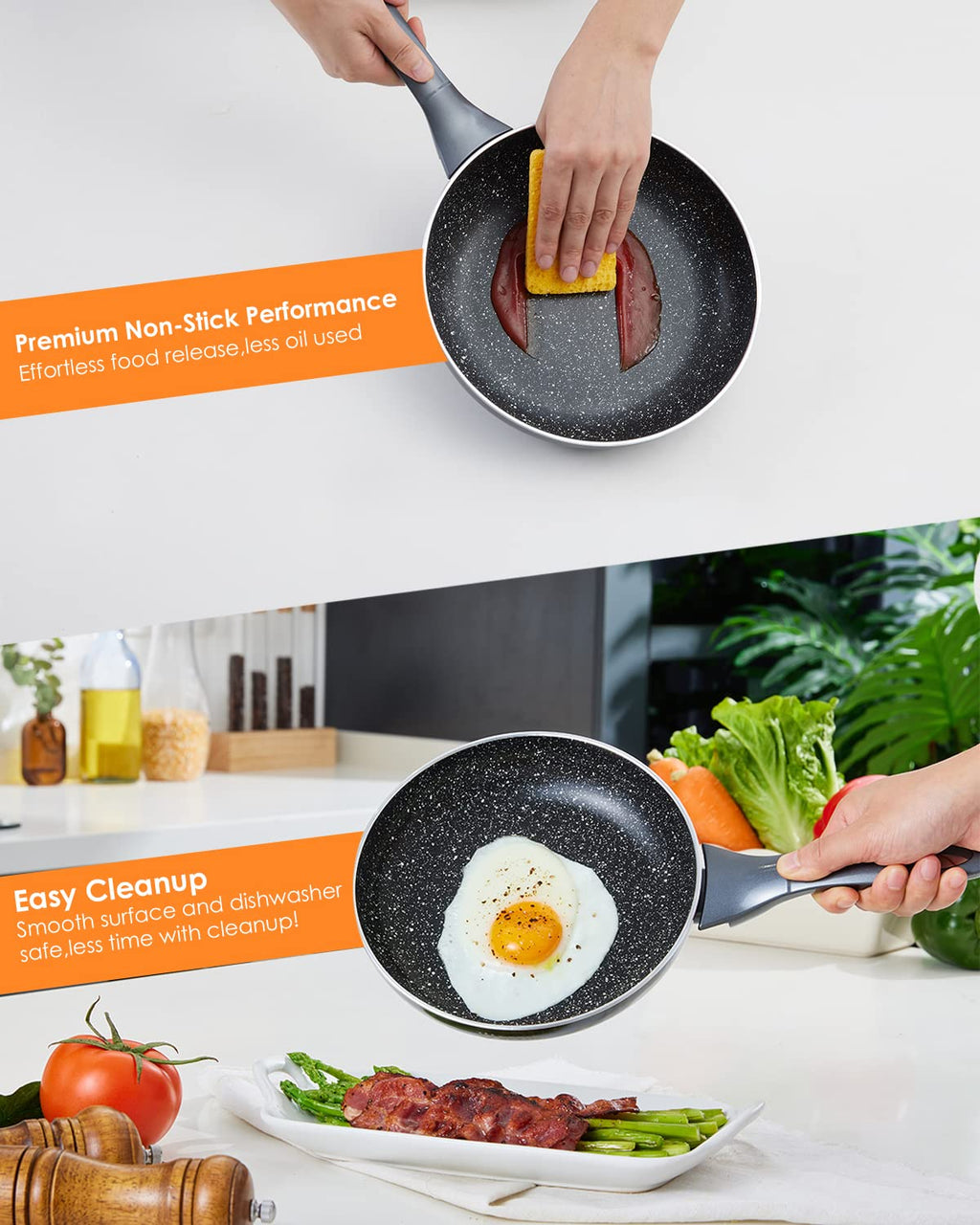 10-Piece Nonstick Cookware Set | Induction Pots and Pans