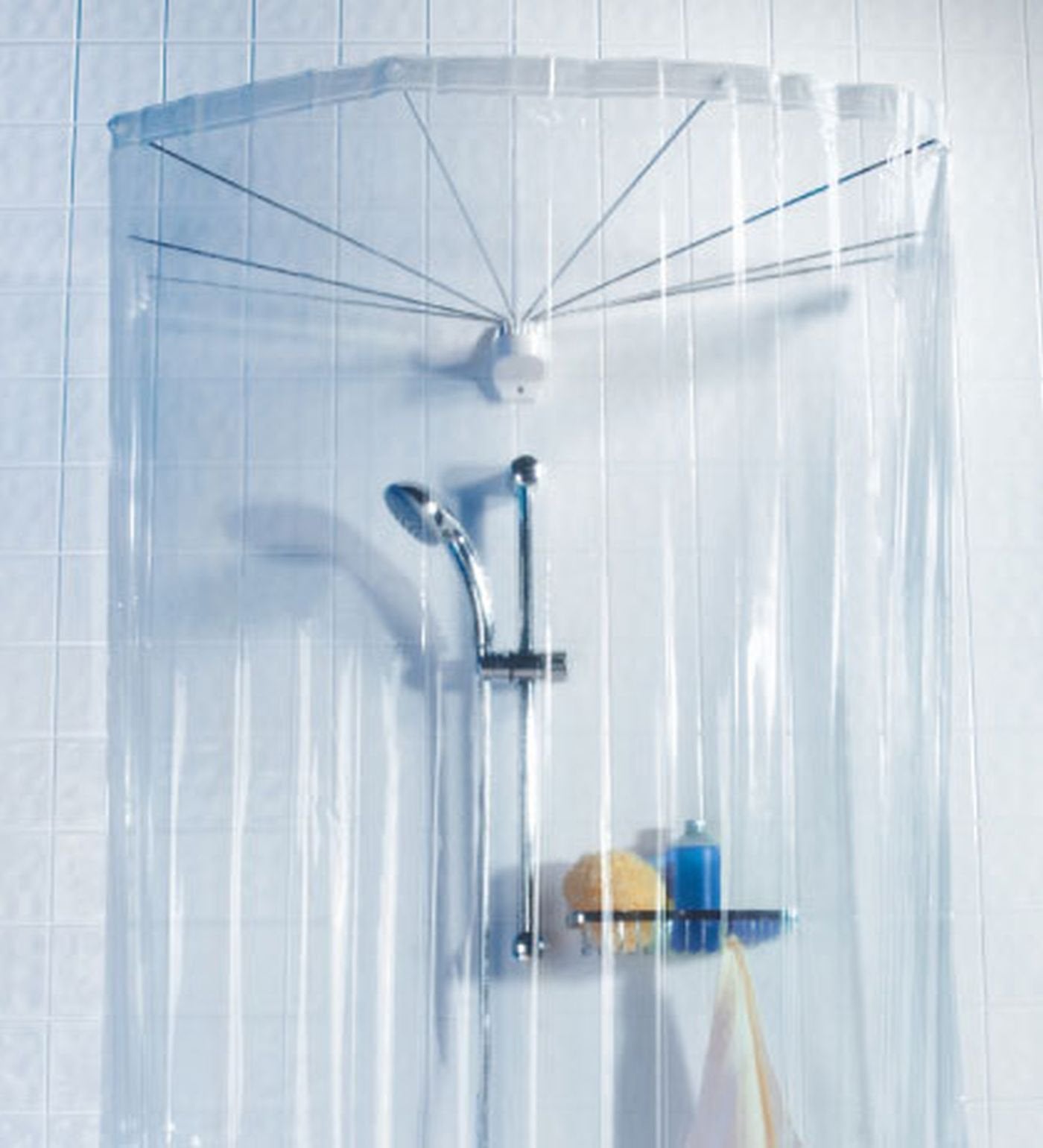 Spirella Modern Clear Vinyl Shower Curtain – Waterproof, 170x200 cm