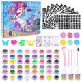 AYBUY Glitter Tattoos for Kids – 54 Colors Temporary Kit with 540 Stencils