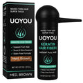 UOYOU Keratin Hair Building Fibers - Medium Brown 27.5g with Pump