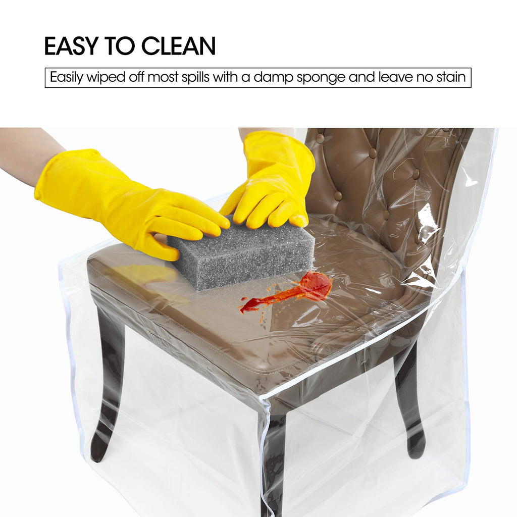 Mardili Clear PVC Dining Chair Protector - 4 Pack Waterproof Slipcovers