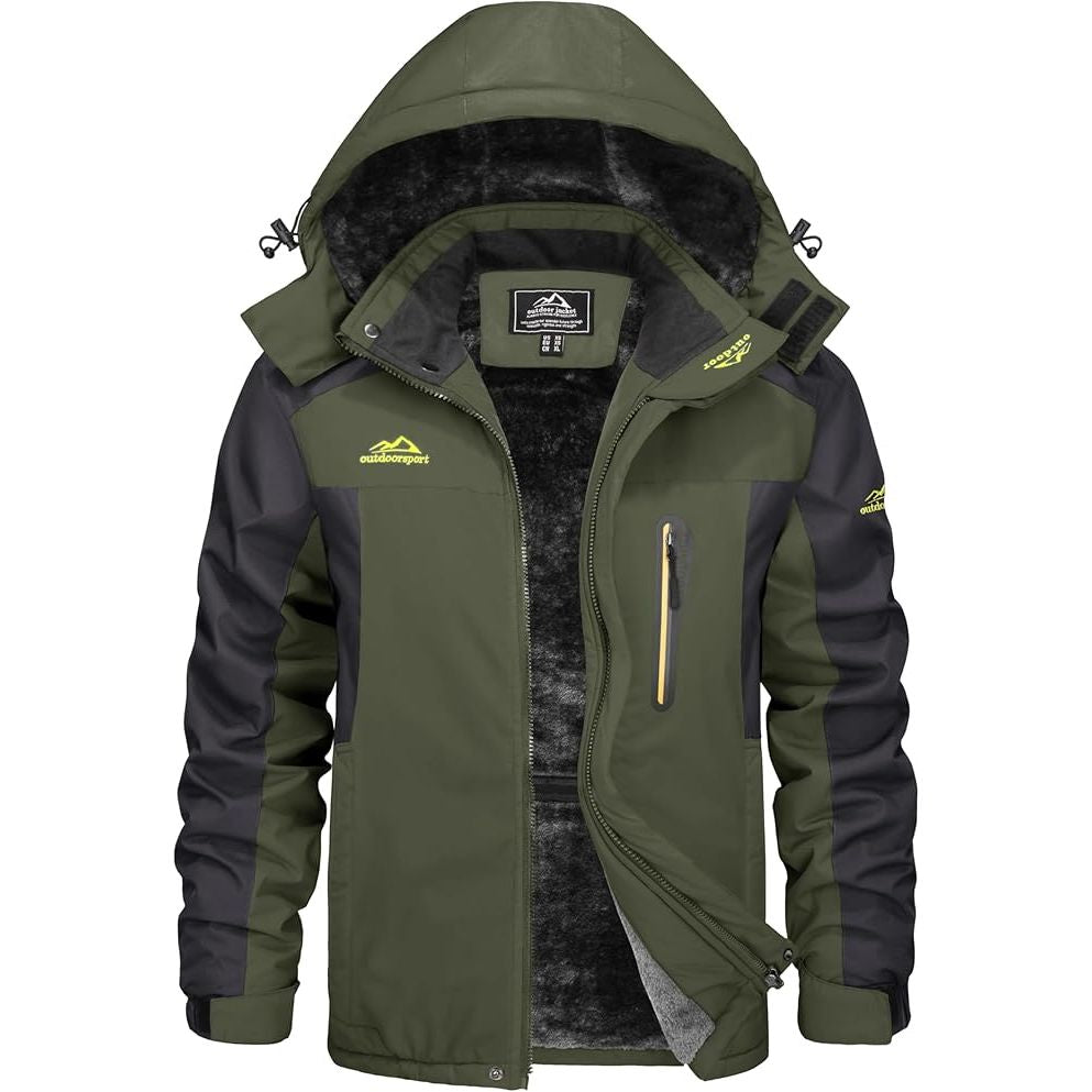 Massive Discounts Men's Winter Ski Jacket – Water-Repellent Fleece Lined Coat