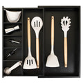 KitchenEdge Expandable Bamboo Kitchen Drawer Organiser for Utensils