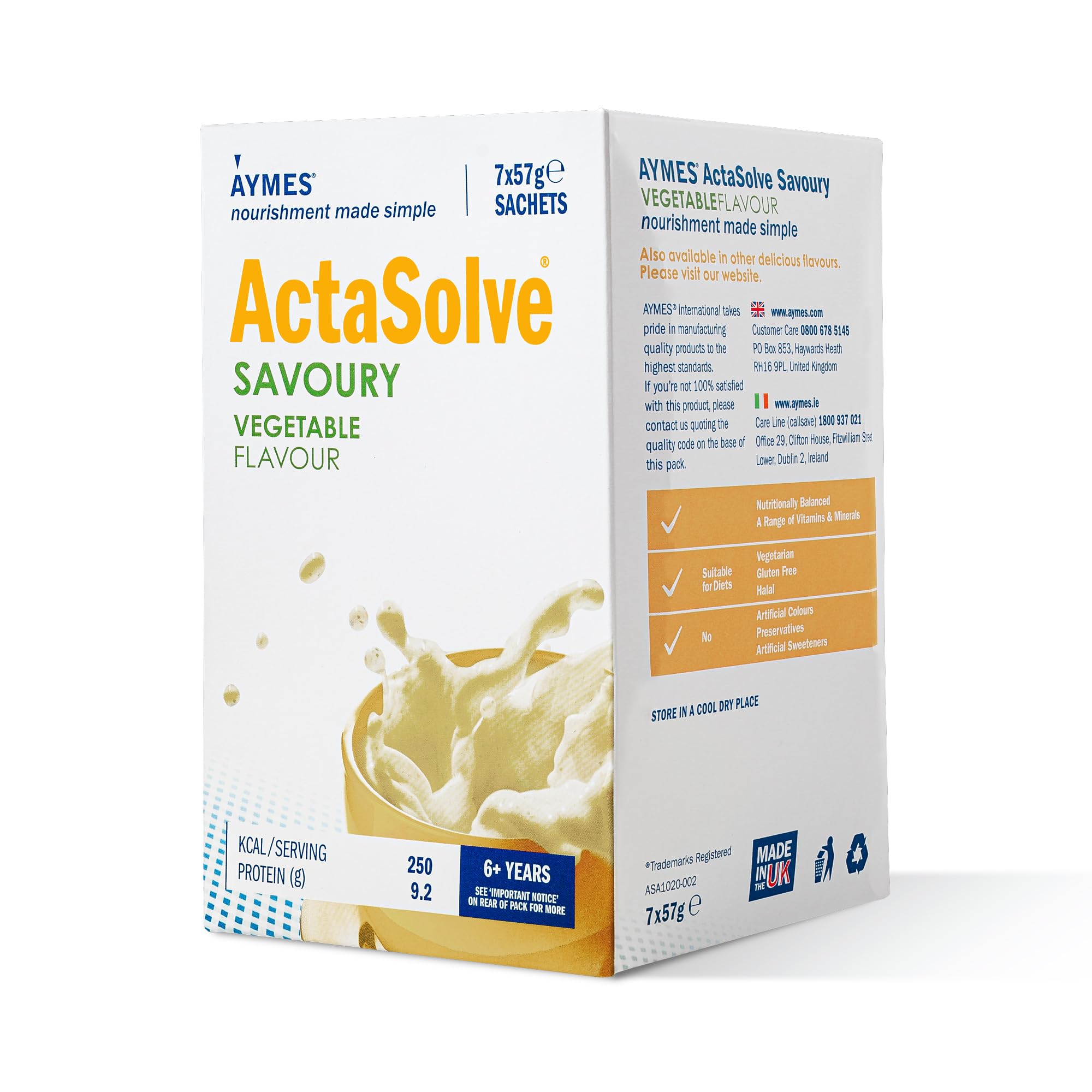 AYMES ActaSolve Savoury Vegetable Nutritional Powder – 42 Servings
