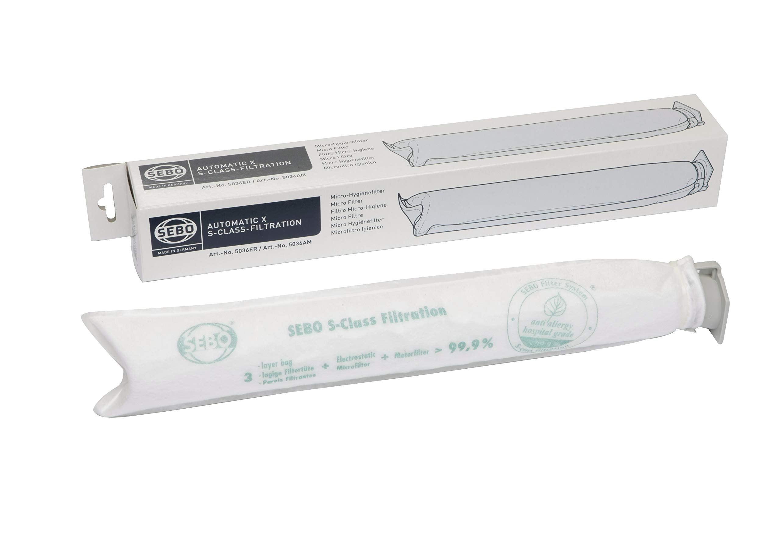 Sebo 5036ER Genuine Micro Hygiene Filter for Vacuum Cleaners – White