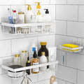 DIFULI Shower Caddy 3 Pack | No Drill Adhesive Bathroom Shelf with Soap Holder