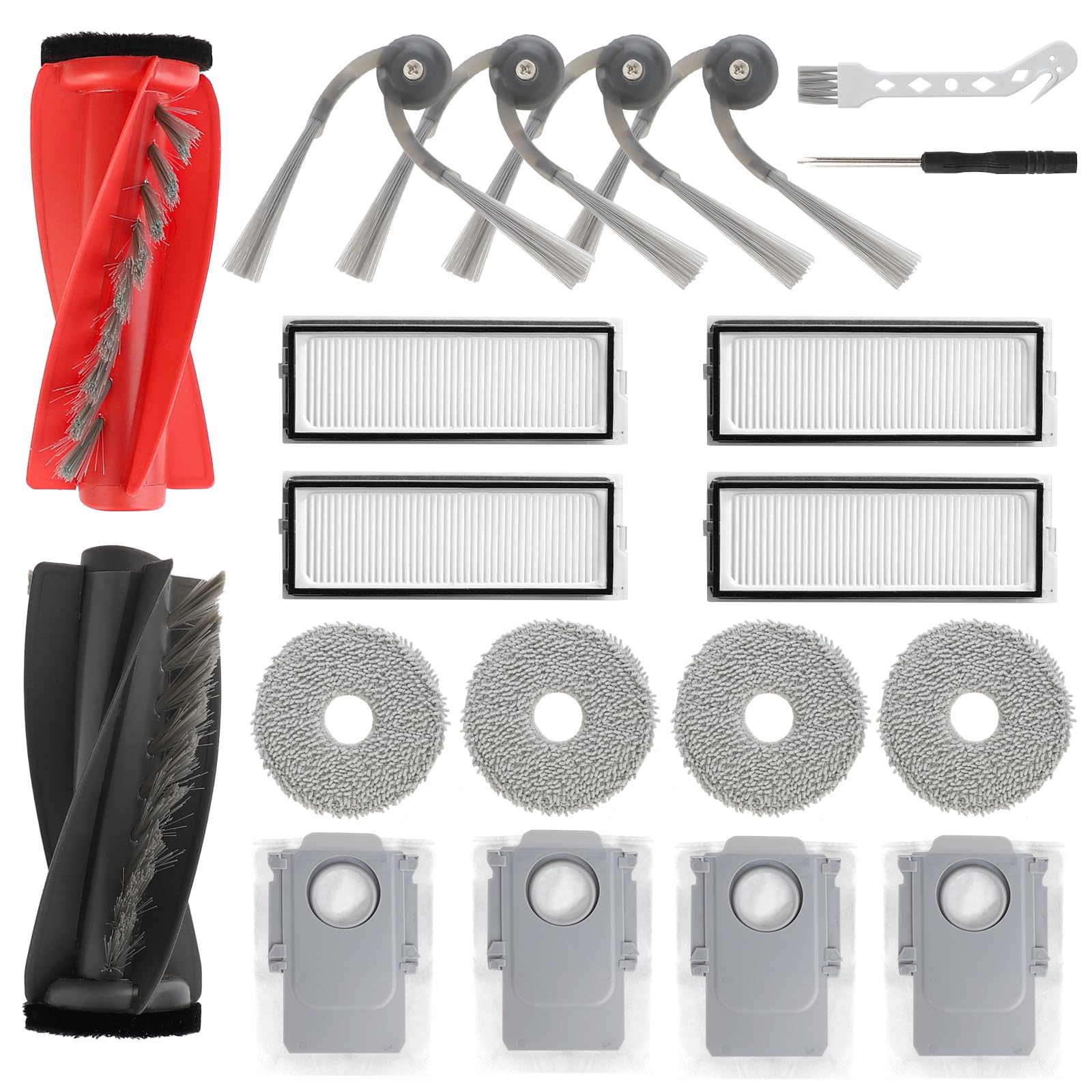 Feilifan 19-Piece Replacement Kit for Roborock Qrevo Curv Robot Vacuum