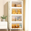 Pioncrey 4-Pack Stackable Storage Boxes | 70L Collapsible Bins with Wheels