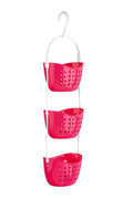 Premier Housewares 3-Tier Hanging Shower Caddy – Hot Pink Plastic Organiser