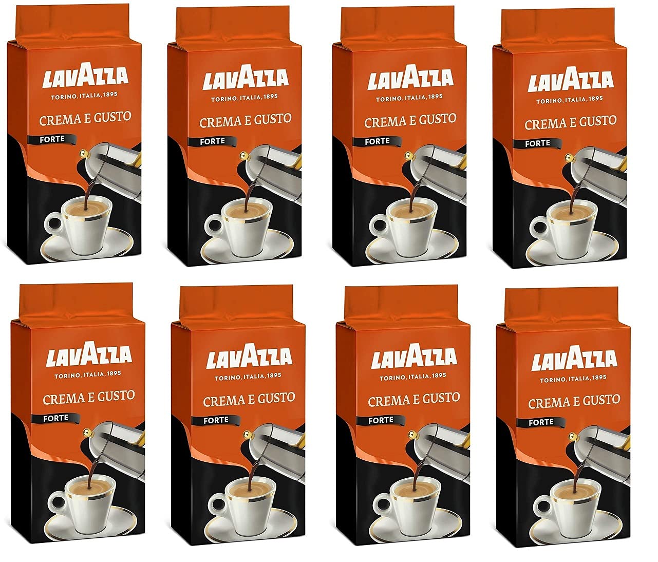 Lavazza Crema e Gusto Forte Ground Italian Coffee - Dark Roast 8x250g