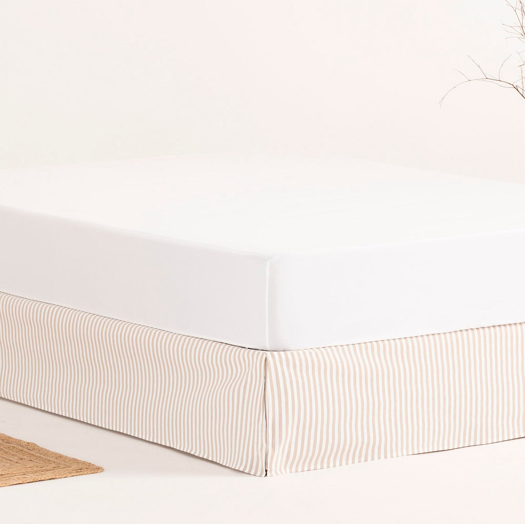 Bed Cover 180 x 190 / 200 cm Bed Base Cover 180 cm – Beige Stripes - image 2