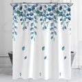 Lerores Green Leaves Shower Curtain | Waterproof Mildew Resistant 96x79"