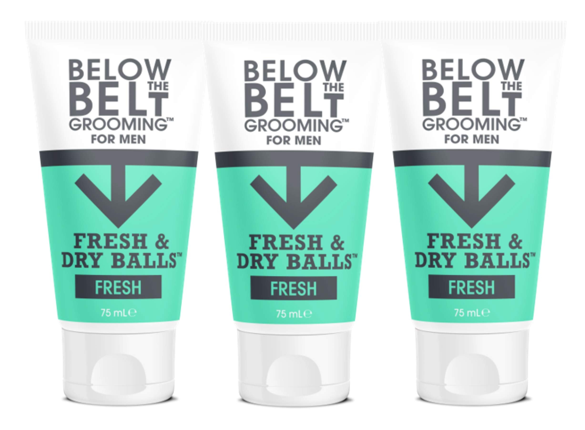 Below The Belt Fresh and Dry Balls Deodorant - 3x75ml Anti-Chafing Cream
