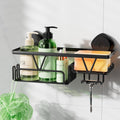 Kegii Shower Caddy Suction Cup – Black No-Drill Shelf with Soap Dish